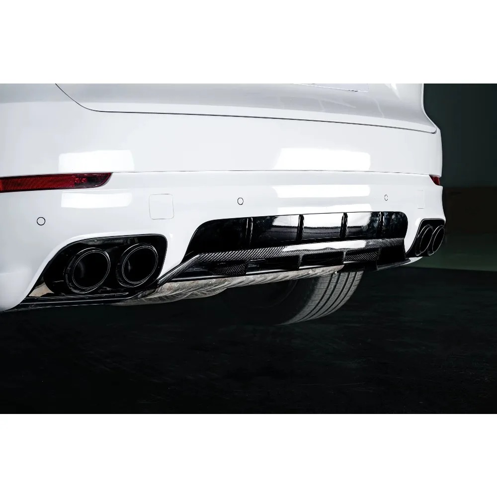New TKT Style Carbon Fiber Rear Lip Trim for Cayenne 9Y0.1 SD Models